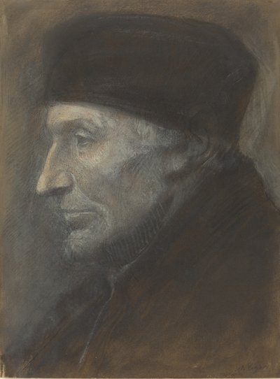 Egy koponyasapkás férfi feje. alkotó: Alphonse Legros