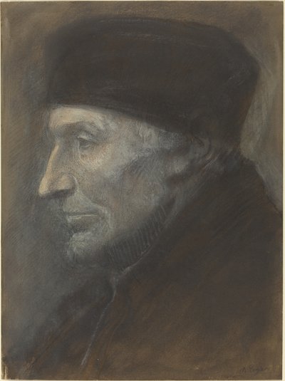 Egy koponyasapkás férfi feje alkotó: Alphonse Legros