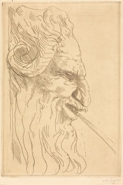 Egy szatír feje alkotó: Alphonse Legros