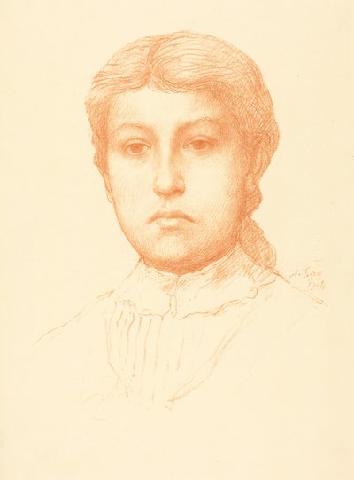 Egy fiatal lány feje (Tete de jeune fille) alkotó: Alphonse Legros