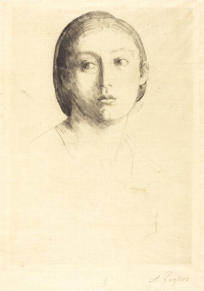 Egy fiatal lány feje alkotó: Alphonse Legros