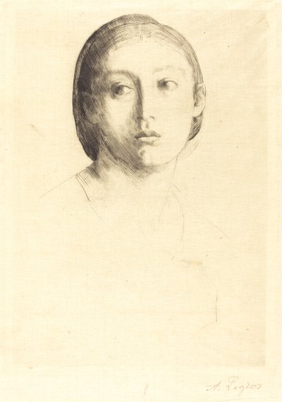 Egy fiatal lány feje Egy fiatal lány feje. alkotó: Alphonse Legros