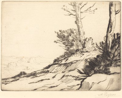 Domb bokrokkal La butte aux broussailles. alkotó: Alphonse Legros