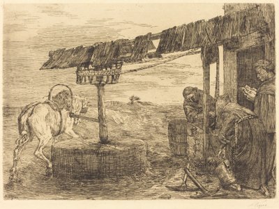 Ló által hajtott malom (Le manege) alkotó: Alphonse Legros