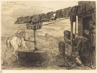 Ló által hajtott malom (Le manege) alkotó: Alphonse Legros