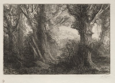 A Conteville-i erdőben alkotó: Alphonse Legros
