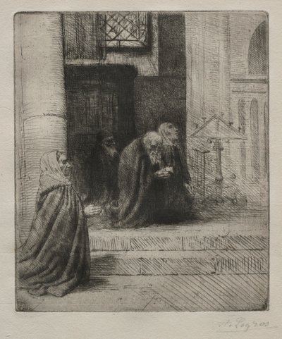 Egy templom belseje alkotó: Alphonse Legros