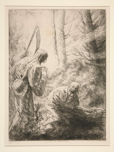 La Mort at le Bucheron, No. 2 (Halál és a favágó) alkotó: Alphonse Legros