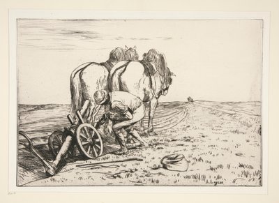 La charrue (Az eke) alkotó: Alphonse Legros