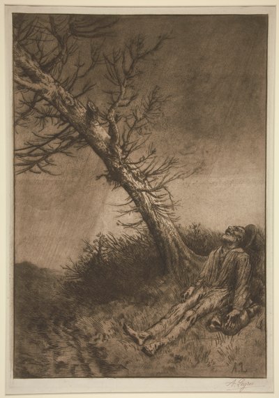 La mort du vagabond (A vagabond halála) alkotó: Alphonse Legros