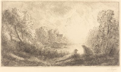 Táj: Napkelte alkotó: Alphonse Legros