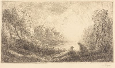 Tájkép: napfelkelte alkotó: Alphonse Legros