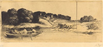 Táj csónakkal, 1. lemez alkotó: Alphonse Legros