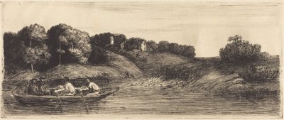 Tájkép csónakkal, 1. lemez  (A csónakos tájkép) alkotó: Alphonse Legros