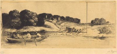 Tájkép csónakkal, 1. lemez  (A csónakos tájkép) alkotó: Alphonse Legros