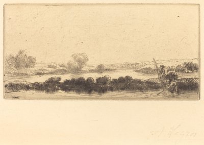 Táj tőzegláptal, a mocsárban alkotó: Alphonse Legros