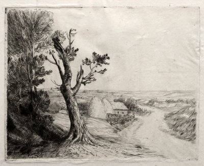 Táj szalmakazalokkal. alkotó: Alphonse Legros