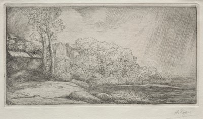 Táj két fával alkotó: Alphonse Legros