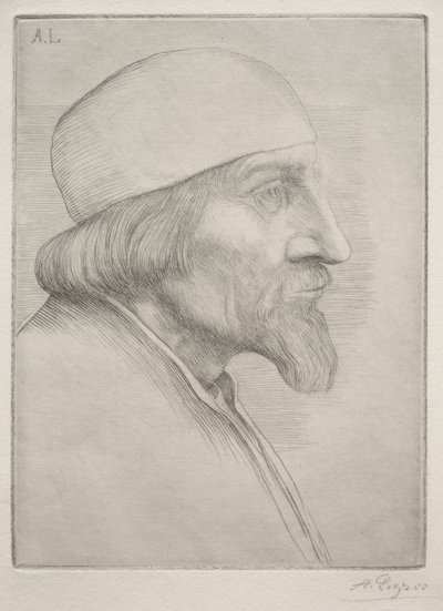Férfi koponyasapkás. alkotó: Alphonse Legros