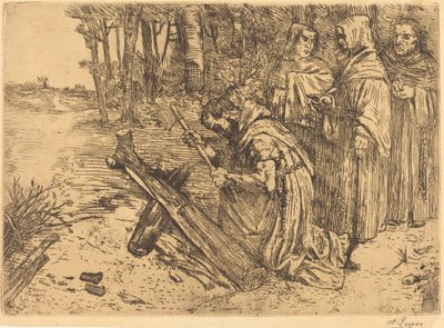 A szerzetesek fát vágnak Les moines bucherons. alkotó: Alphonse Legros
