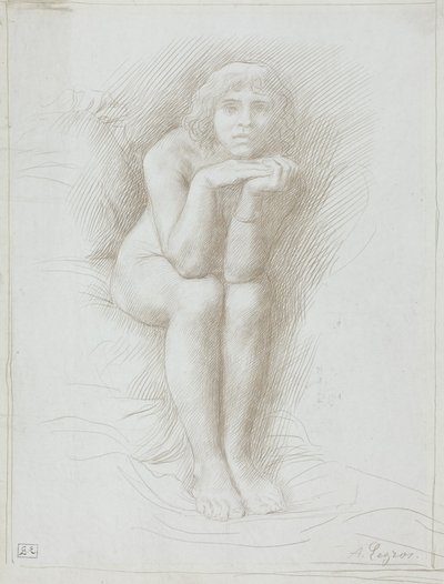 Ülő aktmodell alkotó: Alphonse Legros