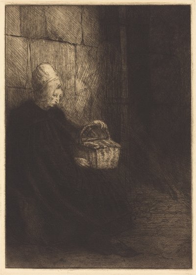 Boulogne-i parasztasszony (Boulogne környékéről származó parasztasszony, más néven „A kosárral rendelkező nő”) alkotó: Alphonse Legros