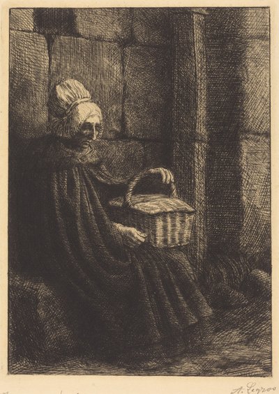 Boulogne-i parasztasszony (Boulogne környékéről származó parasztasszony, más néven „A kosárral rendelkező nő”) alkotó: Alphonse Legros