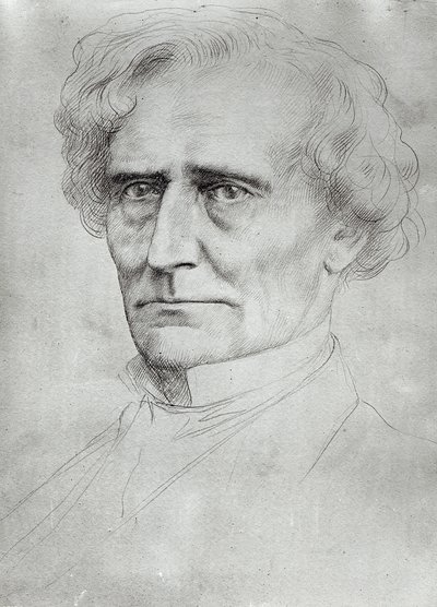 Hector Berlioz (1803-69) portréja (toll és tinta papíron) alkotó: Alphonse Legros