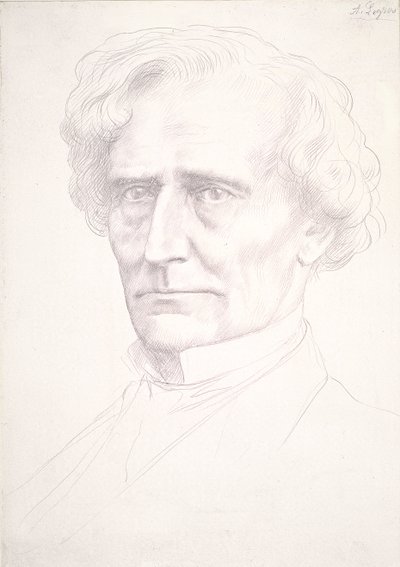 Hector Berlioz portréja (arany pont, rózsaszínű preparált papírra) alkotó: Alphonse Legros