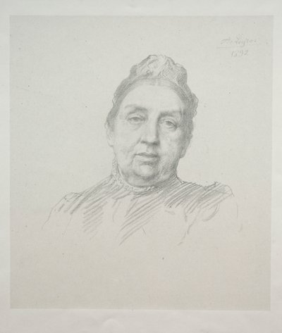 Madame Kemp portréja, elölnézet (3. tábla) alkotó: Alphonse Legros