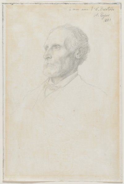 Sir Frederick W. Burton, a londoni Nemzeti Galéria igazgatójának portréja alkotó: Alphonse Legros