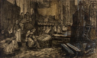Feldulás egy spanyol templomban alkotó: Alphonse Legros
