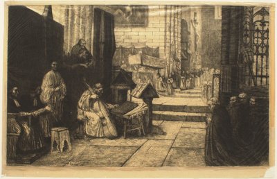 Körmenet egy spanyol templomban alkotó: Alphonse Legros