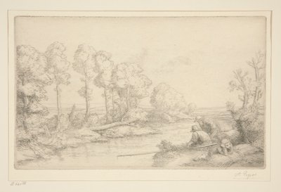 Pihenés a folyó mellett alkotó: Alphonse Legros