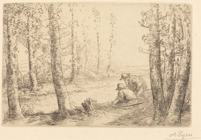 Pihenés a folyó partján (Repos au bord de la rivière) alkotó: Alphonse Legros