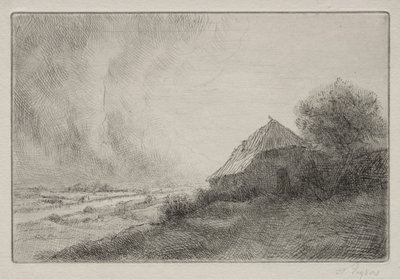 Romos ház egy domboldalon alkotó: Alphonse Legros