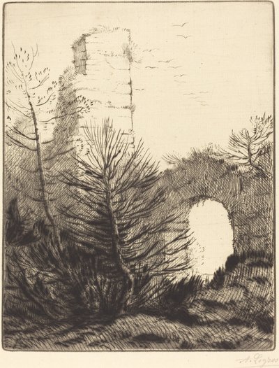 Egy kolostor romjai Les ruines du monastere. alkotó: Alphonse Legros