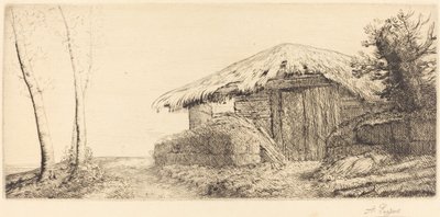 Pásztorkunyhó a domboldalon alkotó: Alphonse Legros