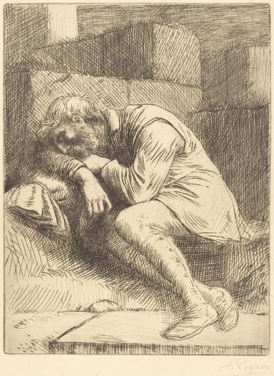 Sleeping Beggar (Alvó koldus) alkotó: Alphonse Legros