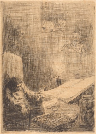 Sleeping Scholar Az alvó tudós. alkotó: Alphonse Legros