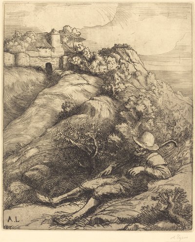 Alvó juhász Le repos du berger. alkotó: Alphonse Legros