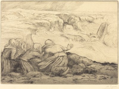 Kishajó veszélyben (Barque en peril) alkotó: Alphonse Legros