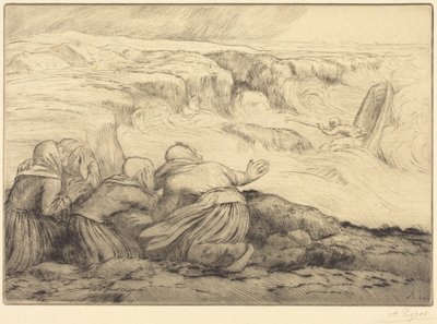 Veszélyben lévő kis hajó (Barque en peril) alkotó: Alphonse Legros