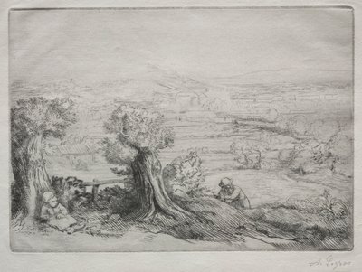Egy burgundi völgy emléke. alkotó: Alphonse Legros