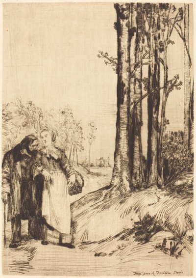 Séta a lábadozóban (La promenade du convalescent) alkotó: Alphonse Legros
