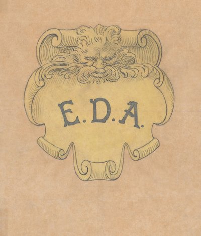 Tanulmány egy bronz névtáblához Edward D. Adams számára, kb. 1892. alkotó: Alphonse Legros
