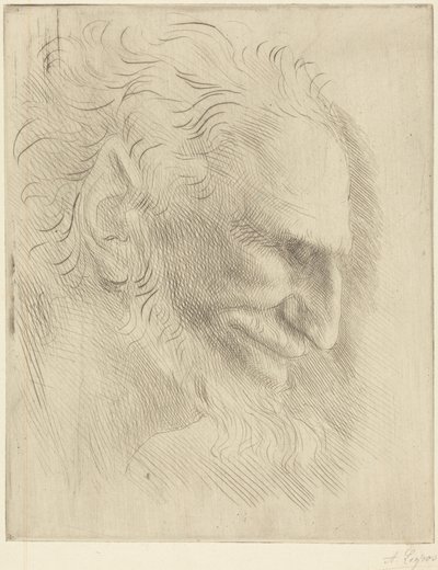 Tanulmány egy férfi fejéhez alkotó: Alphonse Legros