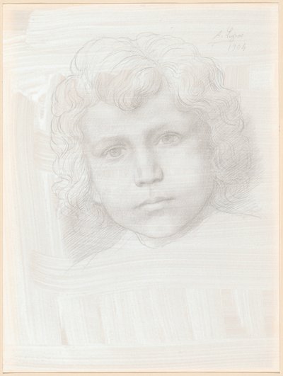 Amor tanulmánya (egy lány feje) alkotó: Alphonse Legros
