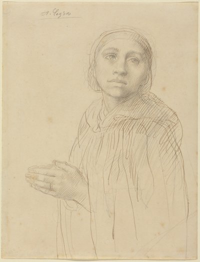 Imádkozó nő tanulmánya alkotó: Alphonse Legros