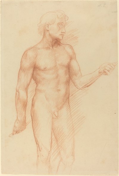 Férfialak tanulmányozása, a hát mögött tartva alkotó: Alphonse Legros